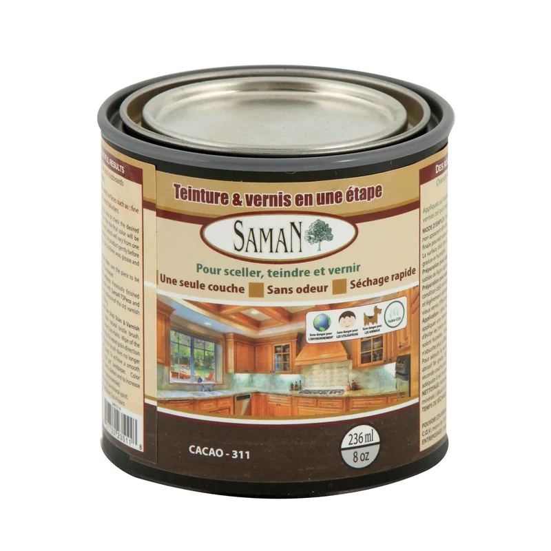 Teinture et vernis en une étape Cacao, 236 ml