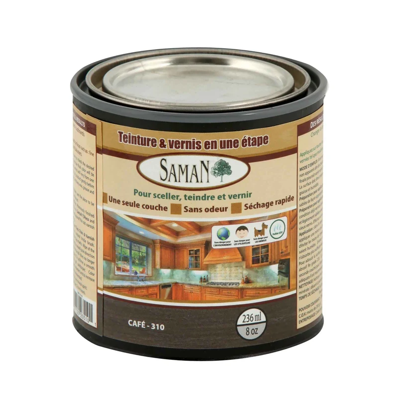 Teinture et vernis en une étape Café, 236 ml