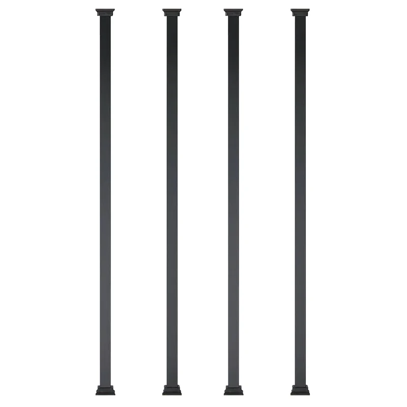 Balustres carrés et noirs Estate, 3/4'' x 32'', emballage de 10 unités