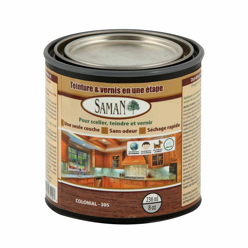 Teinture et vernis en une étape Colonial, 236 ml