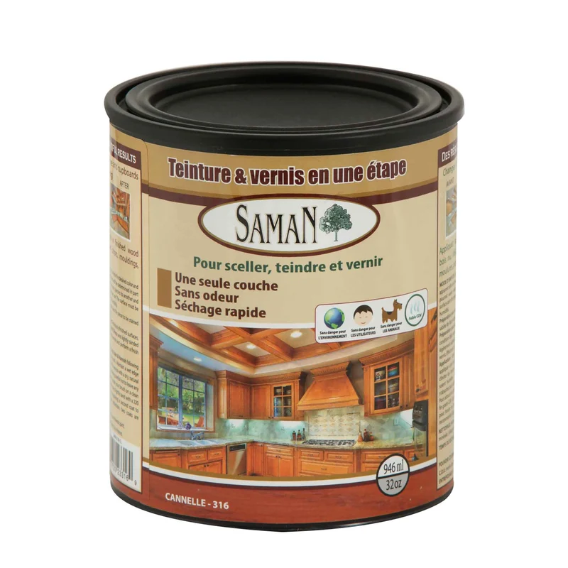 Teinture et vernis en une étape Cannelle, 946 ml
