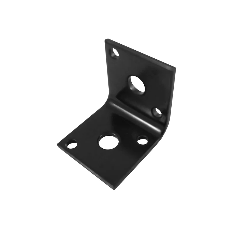 Équerre noire carrée avec trous à 45°, 1-11/16'' x 1-11/16'' x 1-1/2''