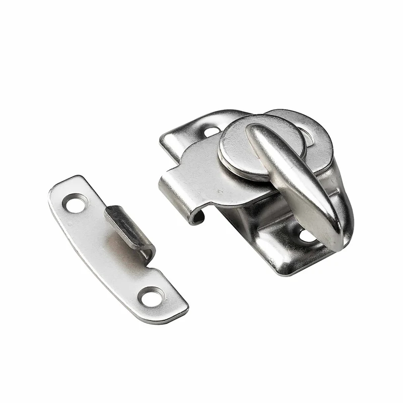 Fermoir pour châssis et gâche de de type came, fini nickel