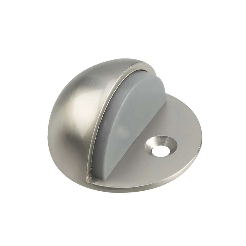 Butoir pour porte en forme de dôme à profil bas, nickel brossé