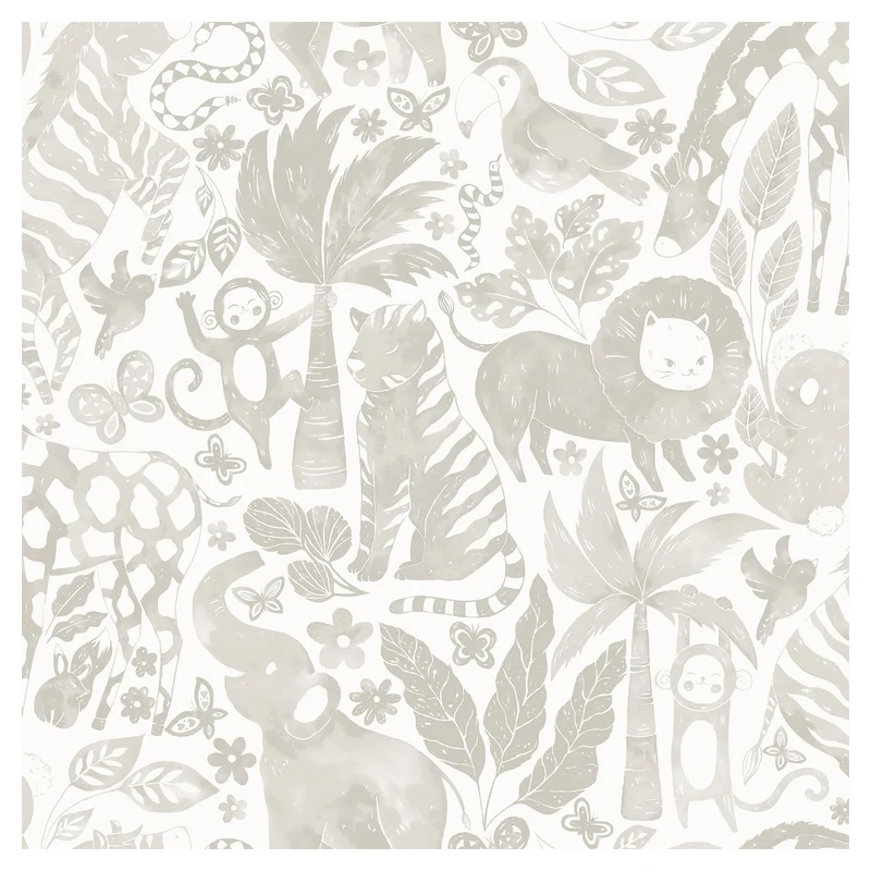 Papier peint autocollant Sweet à motif safari, 20,5" x 18' (taupe)