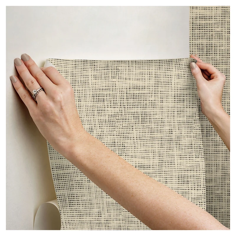 Papier peint autocollant Nolan, 20,5" x 18' (noir et beige)