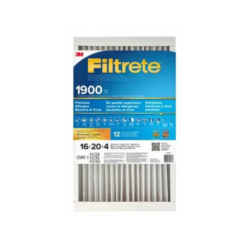 Filtre à air haute performance MPR 1900 Premium contre les allergènes, les bactéries et les virus UA00-4-1P-2EC, 16" x 20" x 4"