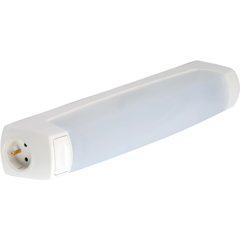 Réglette LED Eo S19 400lm 3000K inter PC 2P+T - Blanc - Lébénoïd
