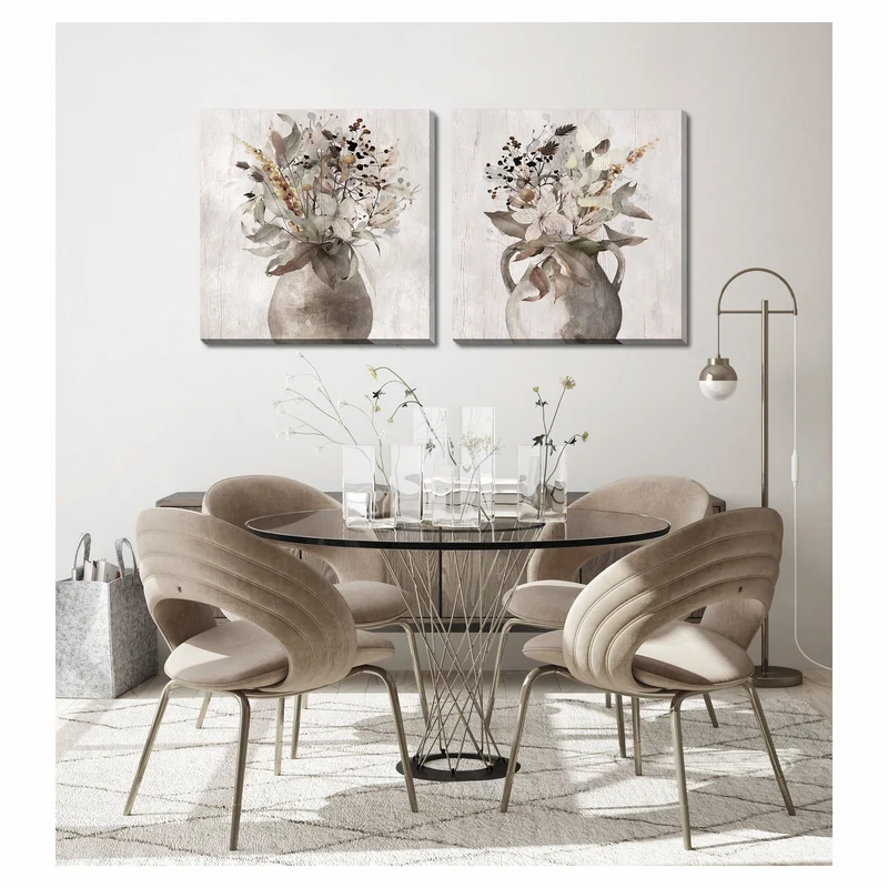 Canevas d'arrangement floral d'automne I, 24" x 24"