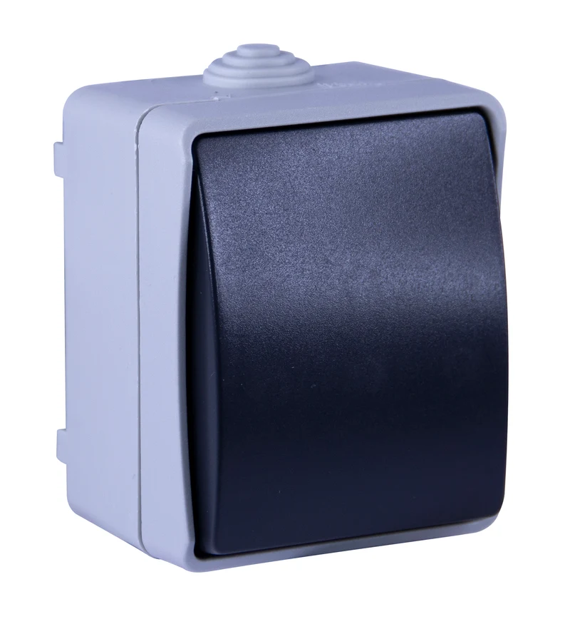 Poussoir en saillie Aquatop IP54 - gris et blanc - Dio