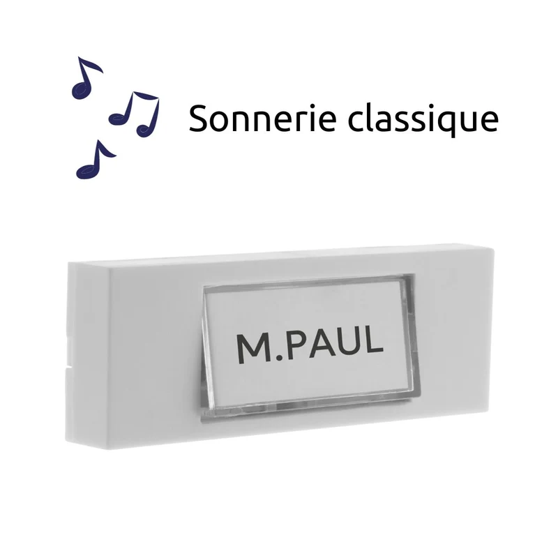 Bouton de sonnette filaire + étiquette porte-nom - Otio
