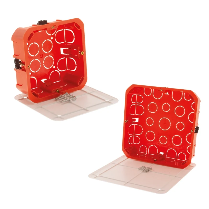 Set de 2 boîtes de dérivation cloison sèche - vis + couvercle ajustable - Zenitech