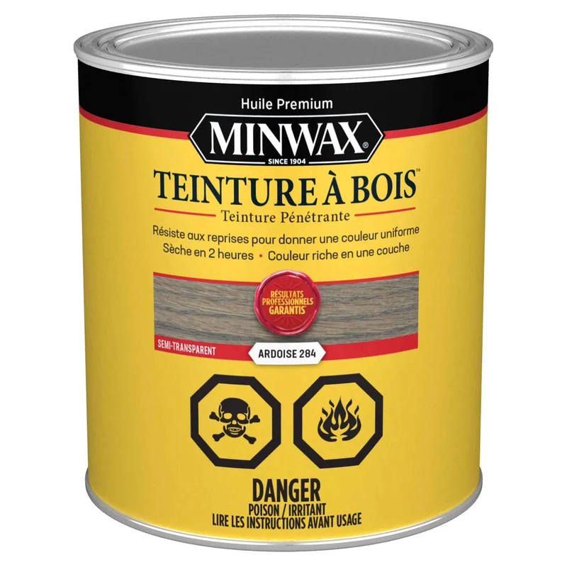 Teinture à bois semi-transparent ardoise, 946 ml