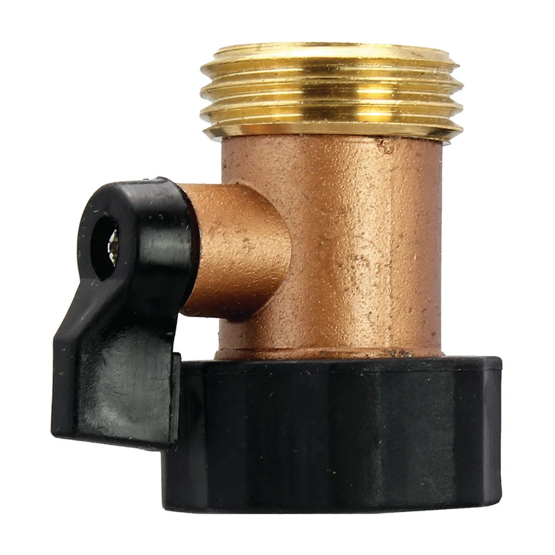 Robinet d’arrêt à 1 voie en laiton pour boyau d'arrosage, 5/8"