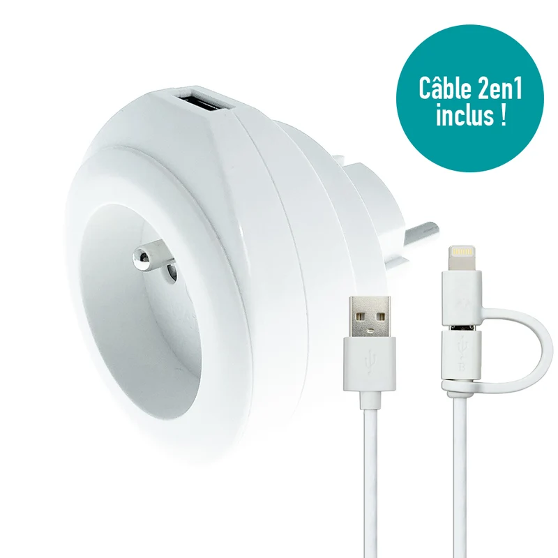Prise BEWATT + chargeur USB - Watt and Co