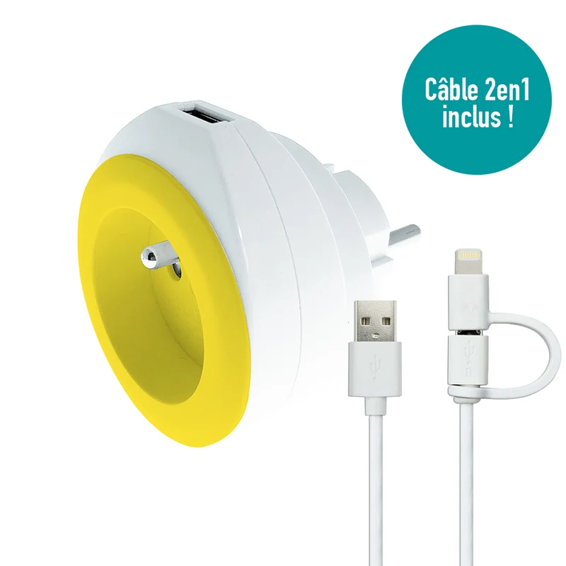 Prise BEWATT + chargeur USB - Watt and Co