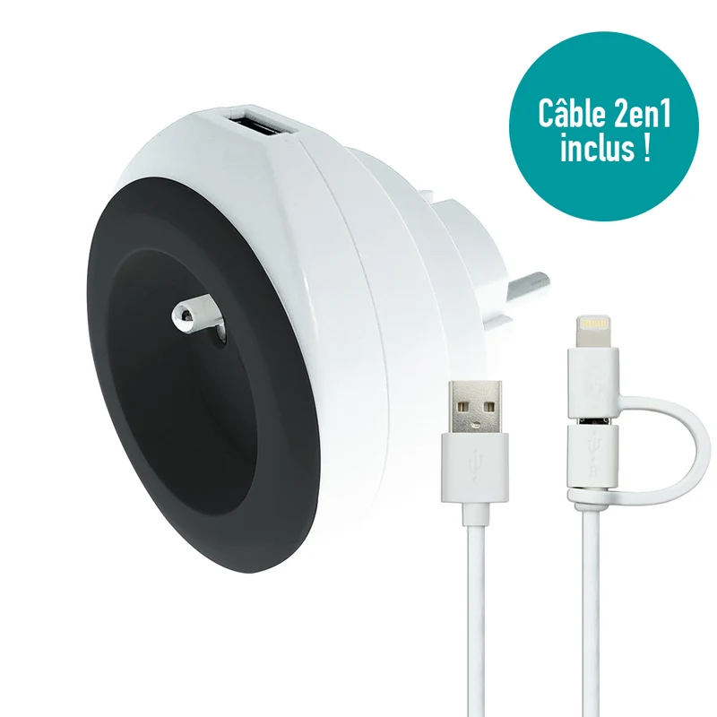 Prise BEWATT + chargeur USB - Watt and Co