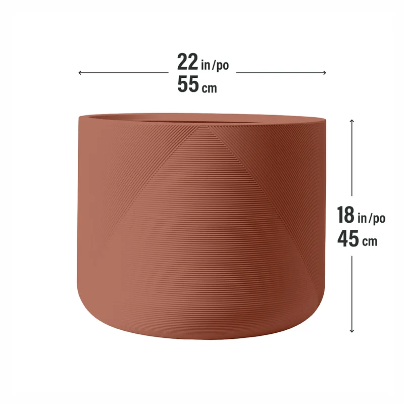 Jardinière Gavin en résine durable, 22" x 18" (argile rose)