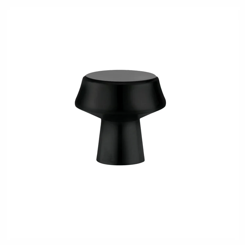 Bouton Québec en métal noir mat, 27 mm