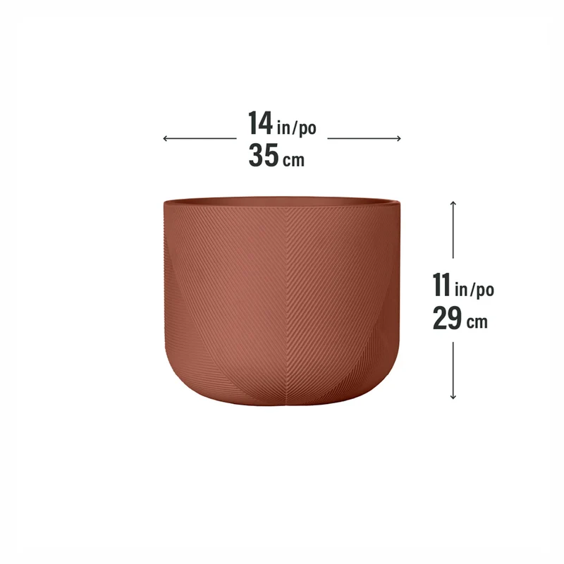 Jardinière Gavin en résine durable, 14" x 11" (argile rose)