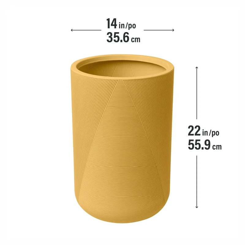 Jardinière Gavin en résine durable, 14" x 22" ( jaune safran)