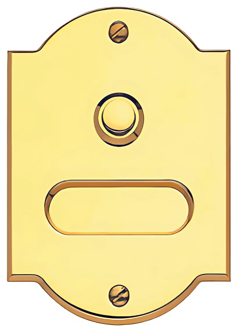 Bouton sonnette avec étiquette laiton lisse rome