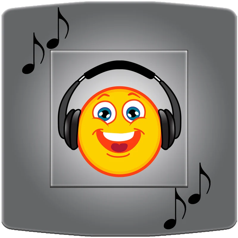 Interrupteur décoré emoticone musique
