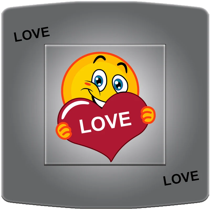 Interrupteur décoré emoticone love