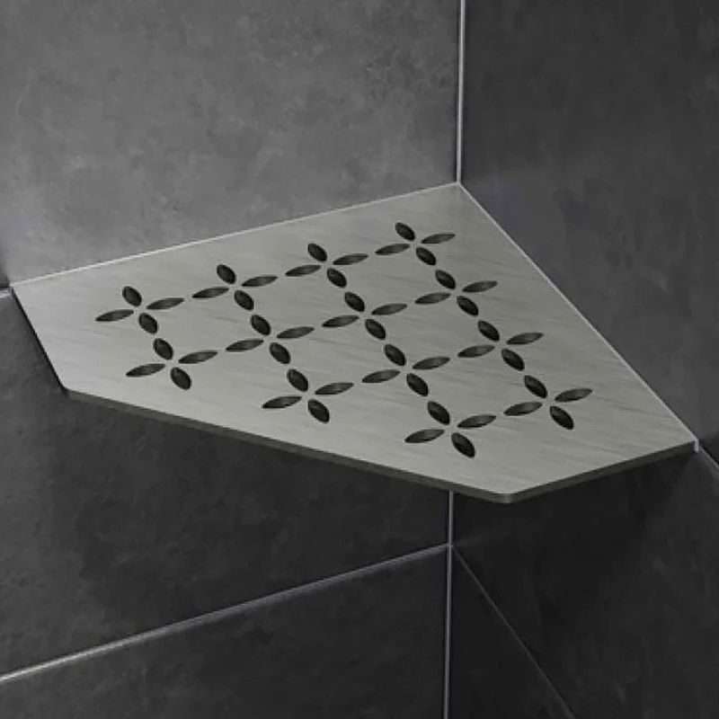 Étagère de coin pour douche au design Floral, pentagonale