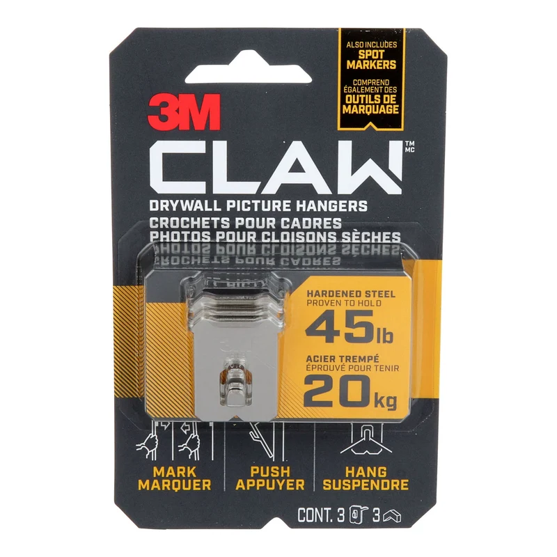 Crochet CLAW pour cadres pour cloisons sèches, 20 kg (3 pièces)