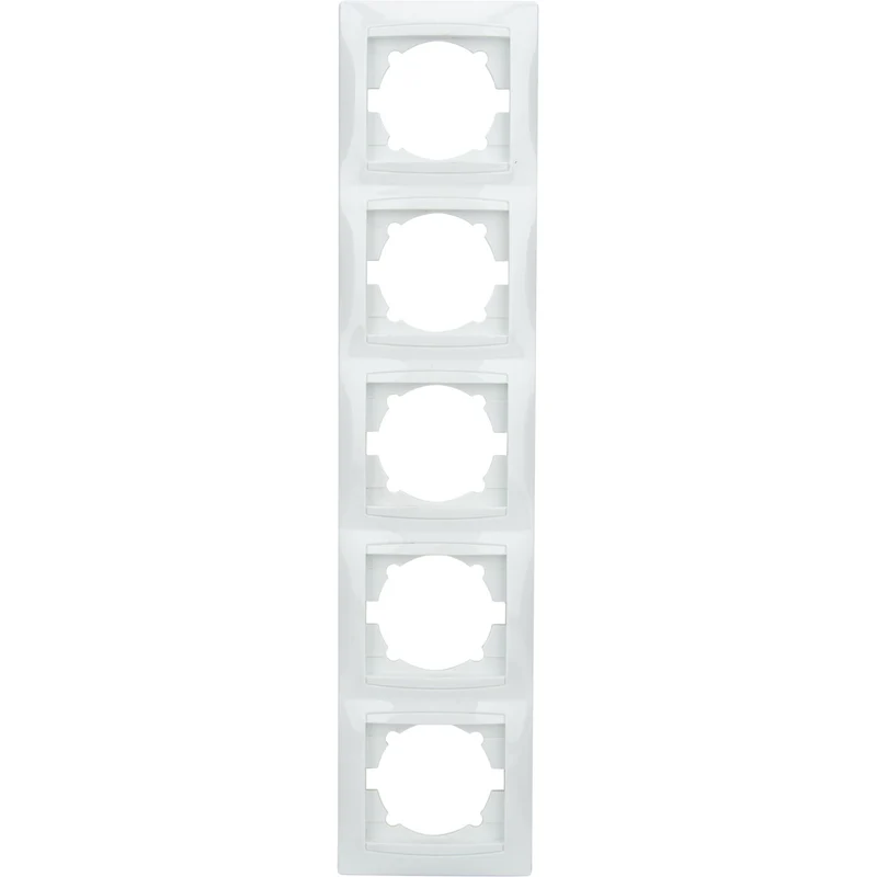 Plaque encastrée 5 boîtes Verticales Zyna - Blanc - Zenitech