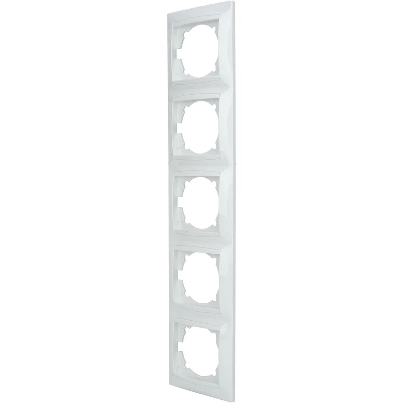 Plaque encastrée 5 boîtes Verticales Zyna - Blanc - Zenitech
