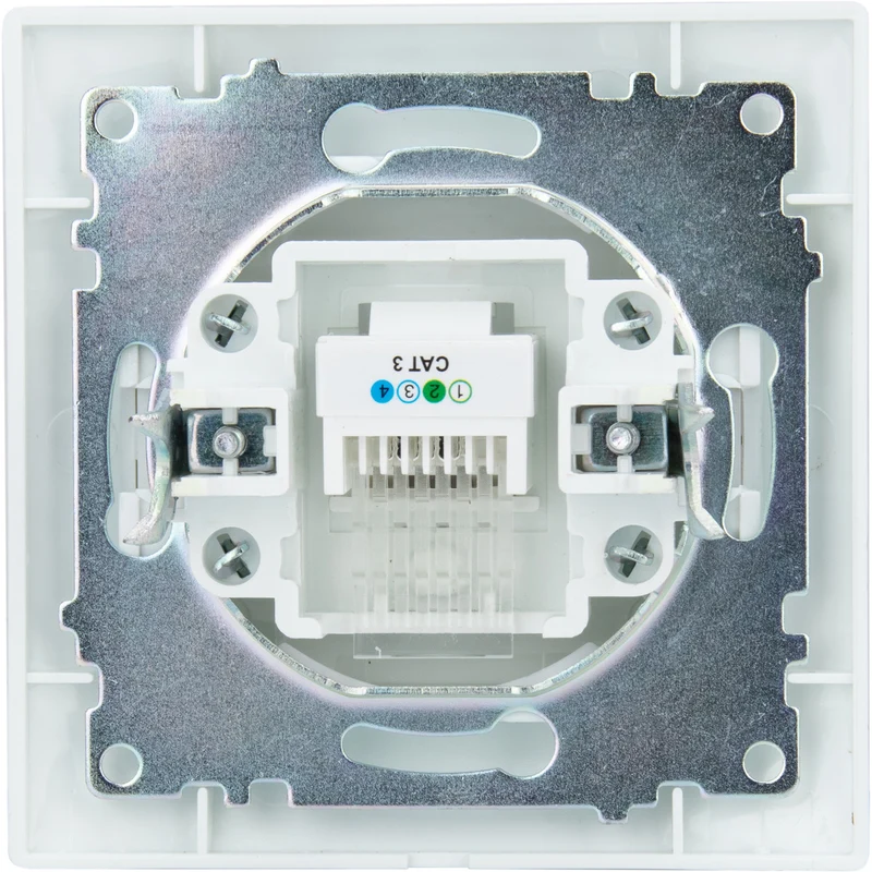 Prise RJ11 encastrée Zyna - Blanc - Zenitech