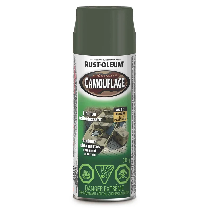 Peinture en aérosol Spécialité Camouflage vert armé ultra mat, 340 g