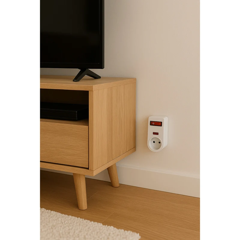 Prise parafoudre 1x16A 3500W 250V - Blanc - On/Off - Chacon