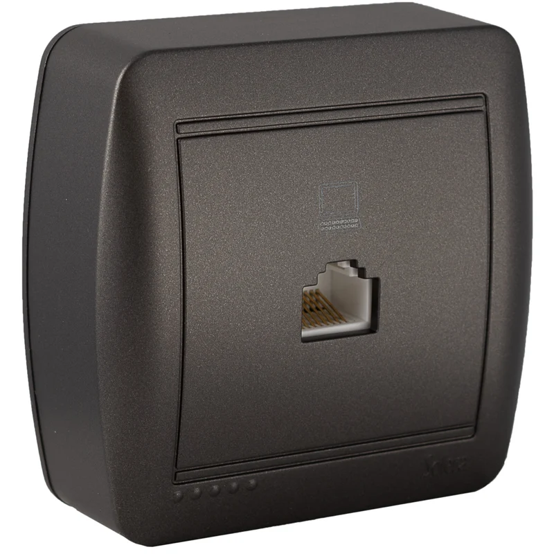 Prise RJ45 Cat 5 en saillie - Noir graphite - Solera