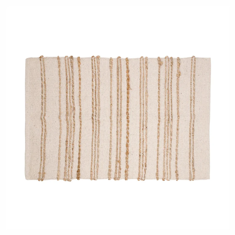 Tapis tissé avec rayures de jute, 24" x 35"