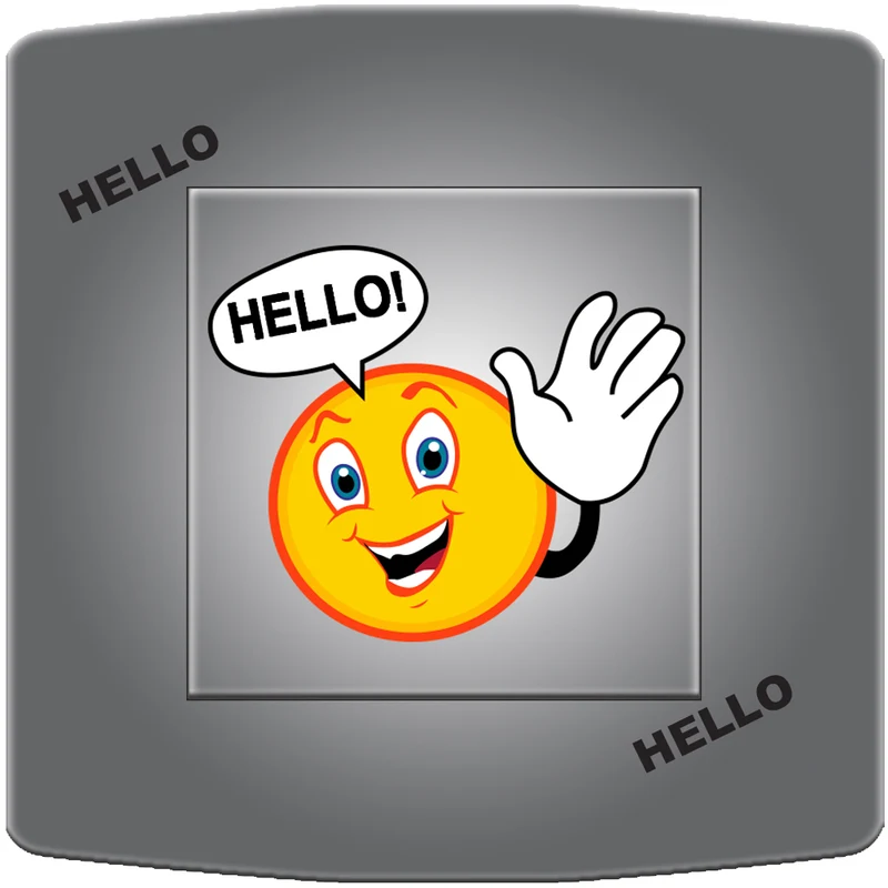 Interrupteur décoré emoticone hello