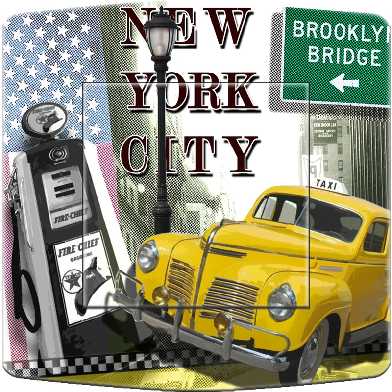 Interrupteur décoré new york 3