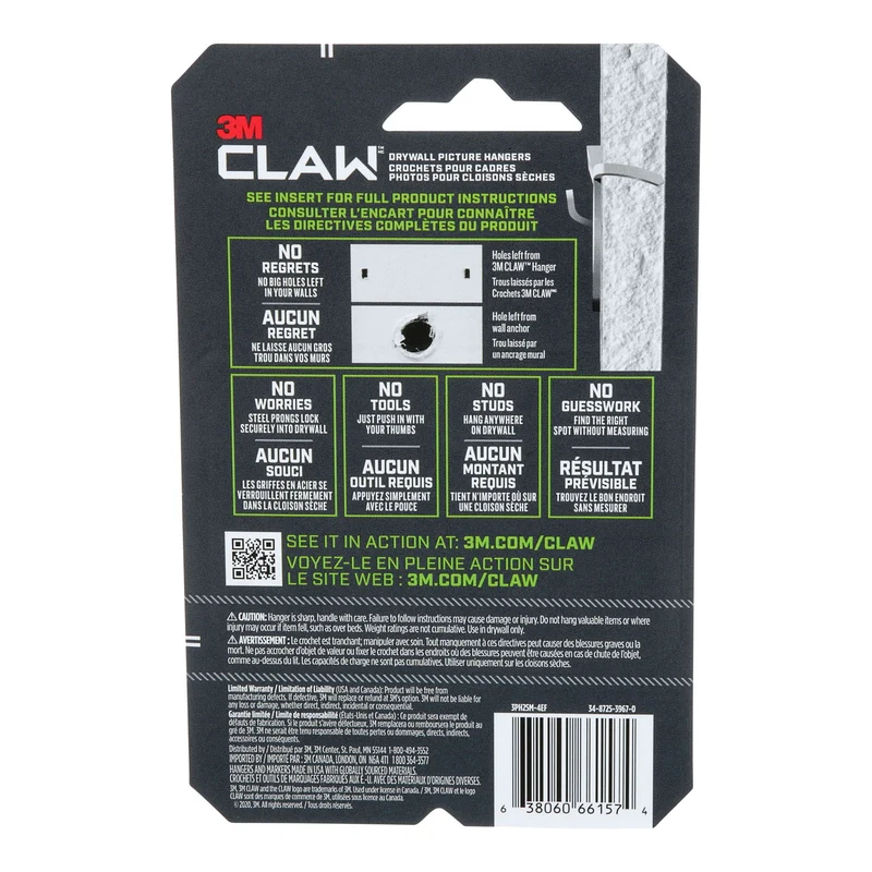 Crochet CLAW pour cadres pour cloisons sèches, 11 kg (4 pièces)