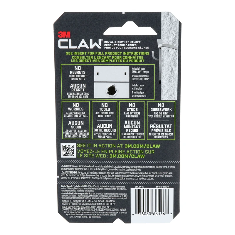 Crochet CLAW pour cadres pour cloisons sèches, 11 kg