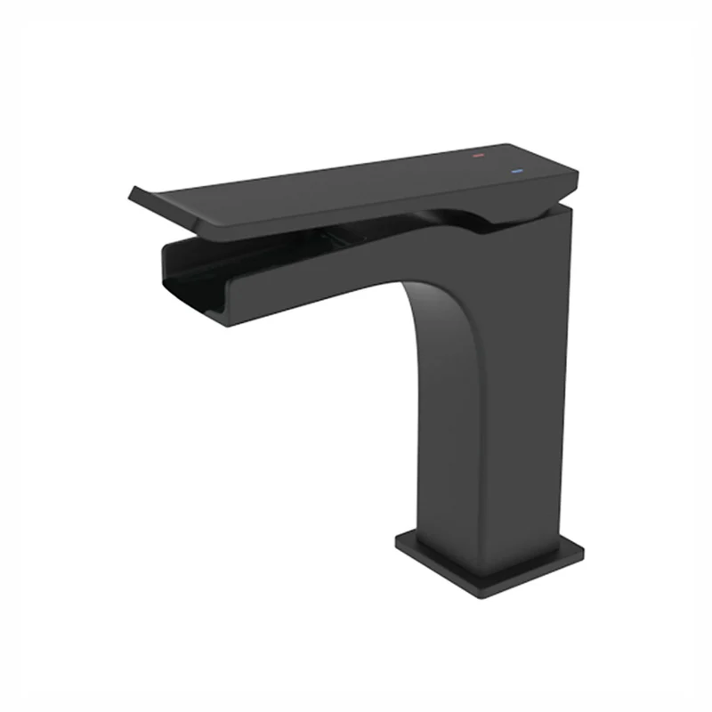 Robinet pour évier de salle de bain Jolliet à poignée unique, noir mat
