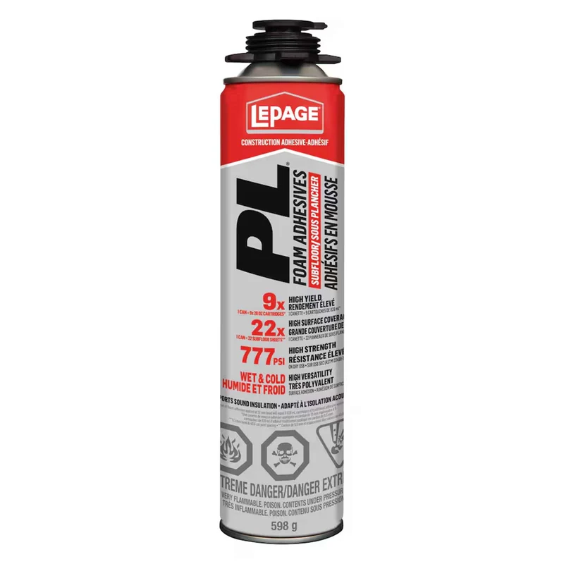 Adhésif de construction PL en mousse pour sous-plancher, 598 g