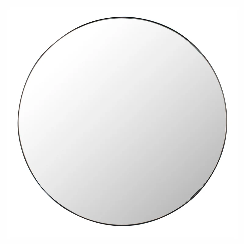 Miroir rond avec bordure noire, 21"