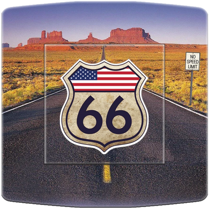 Interrupteur décoré route 66