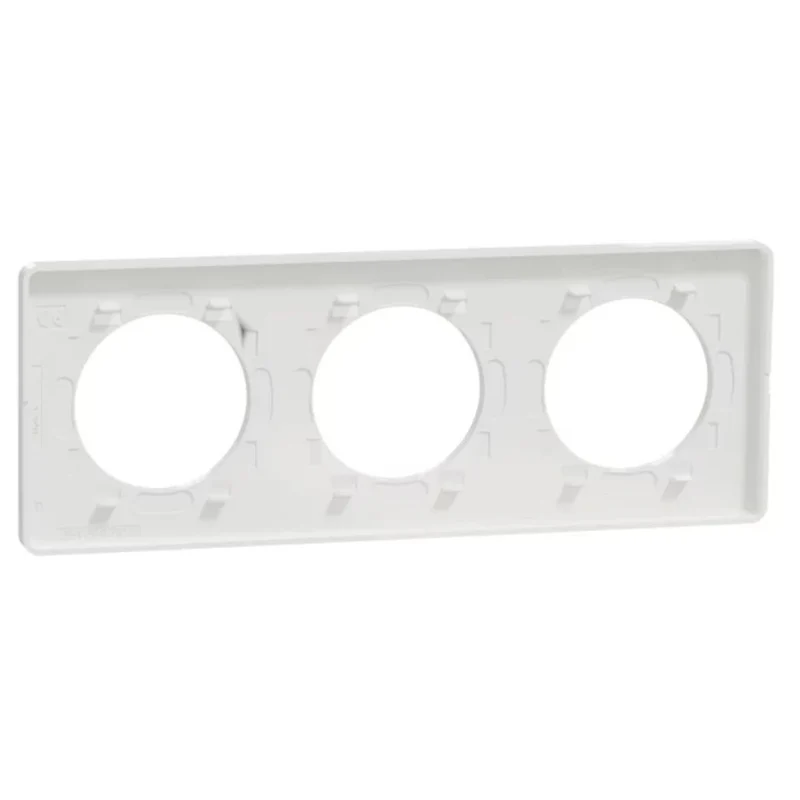 Plaque 3 postes H/V entraxe 71 mm - Odace Touch - Schneider