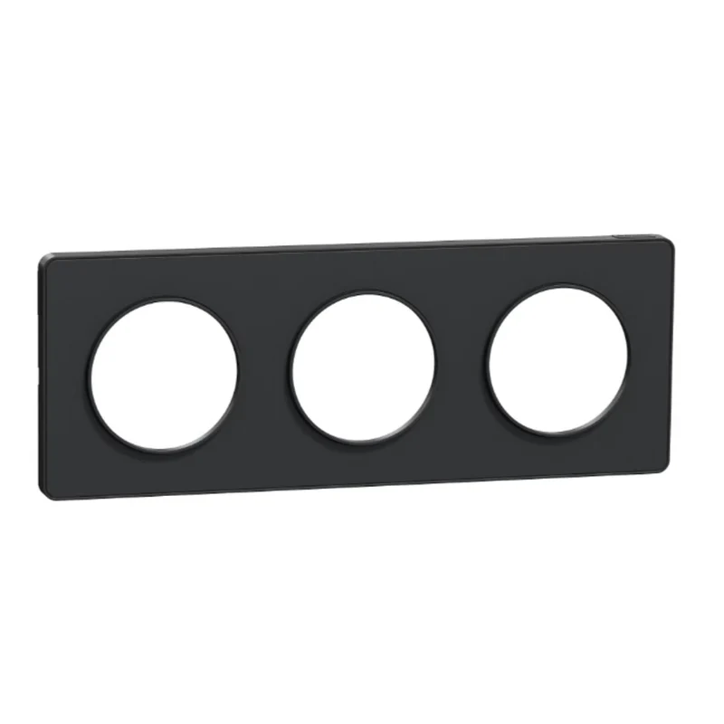 Plaque 3 postes H/V entraxe 71 mm - Odace Touch - Schneider