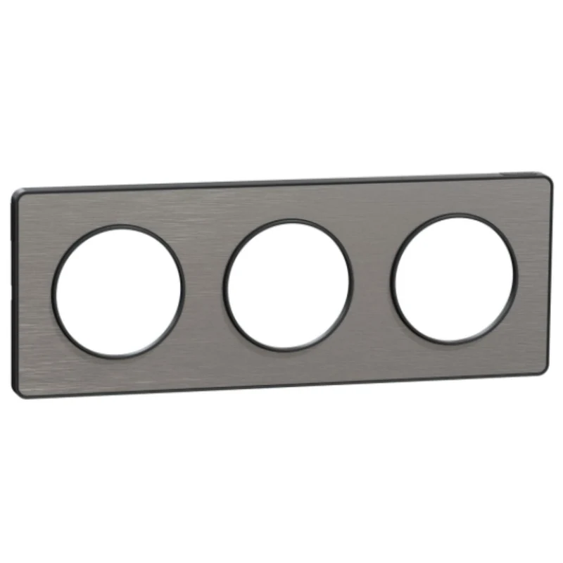 Plaque 3 postes H/V entraxe 71 mm - Odace Touch - Schneider