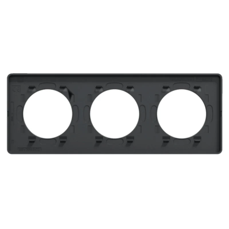 Plaque 3 postes H/V entraxe 71 mm - Odace Touch - Schneider