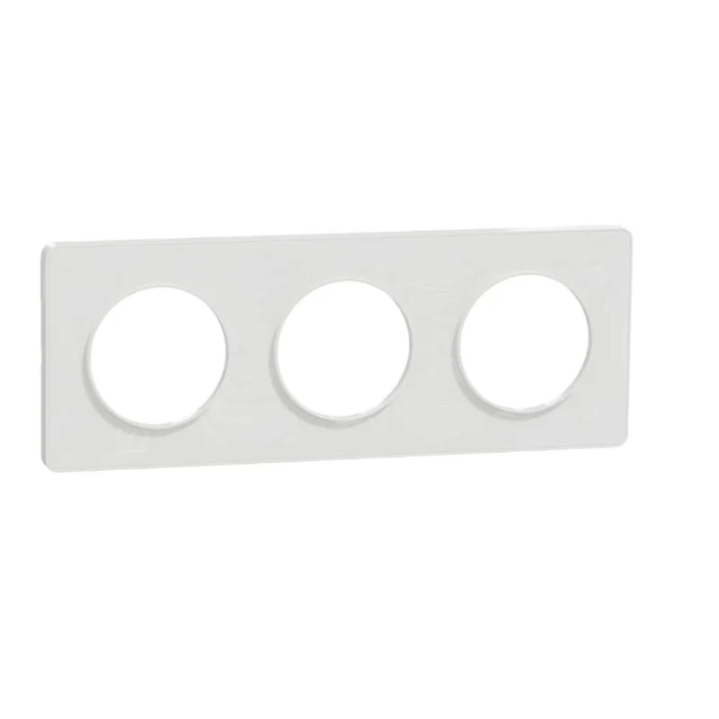 Plaque 3 postes H/V entraxe 71 mm - Odace Touch - Schneider